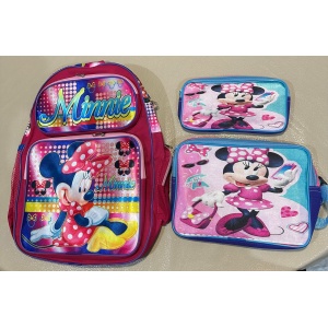 Set de mochila, lonchera y cartuchera con diseño de Minnie, perfecto para el regreso a clases – Disponible en Isasur Market con envíos rápidos a Cuba – Más opciones que Tuambia y Supermarket23