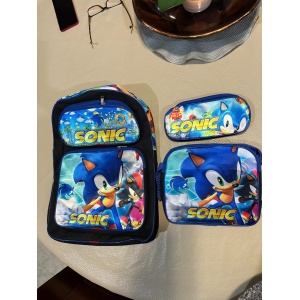 Set de mochila, lonchera y cartuchera con diseño de Sonic, ideal para el regreso a clases – Disponible en Isasur Market con envíos rápidos a Cuba – Más opciones que Tuambia y Supermarket23