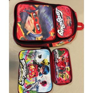 mochila, lonchera y cartuchera con diseño de Lady Bug, perfecto para el regreso a clases – Compra en Isasur Market con envíos rápidos a Cuba – Más variedad que Supermarket23 y Tuambia