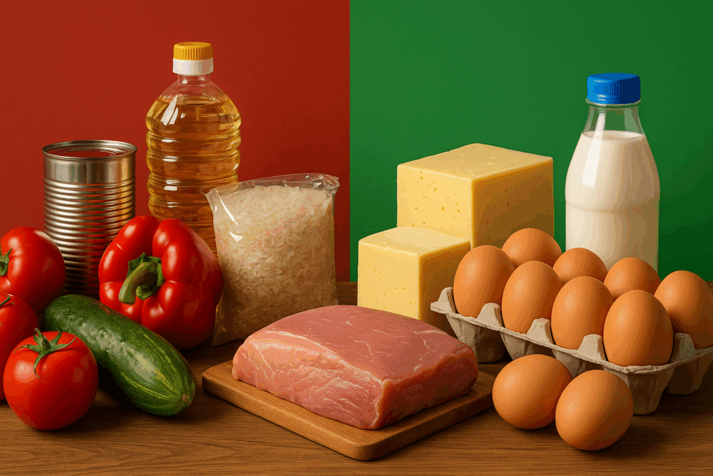 Comparativa entre tuambia compras e Isasur Market resaltando rapidez, frescura de productos y mejor servicio en Cuba