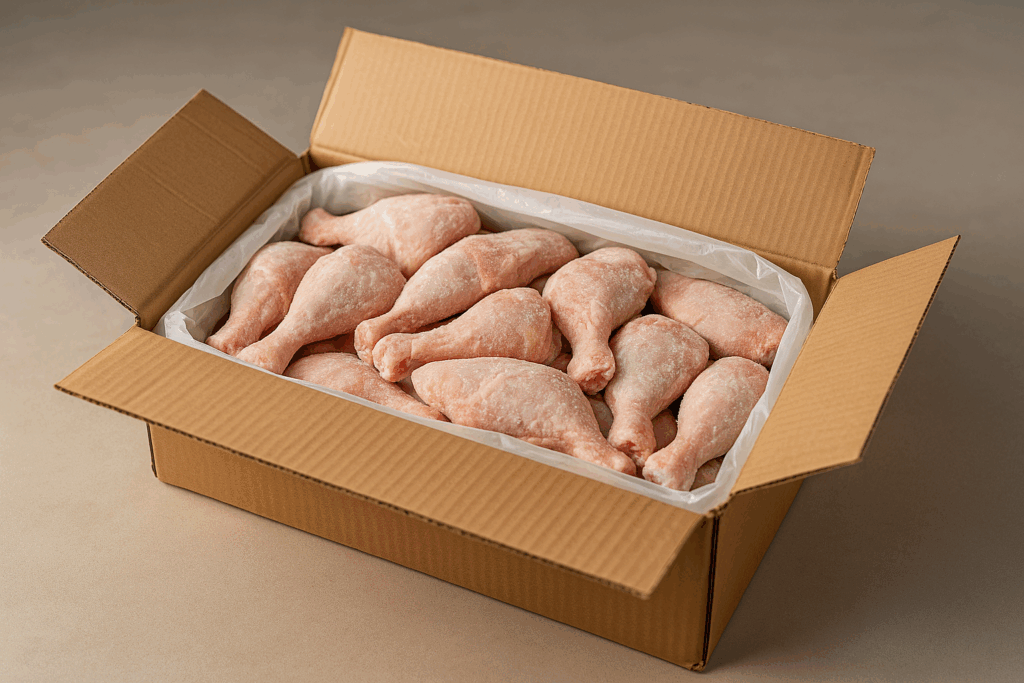 caja de pollo congelado de alta calidad lista para entrega en Cuba.