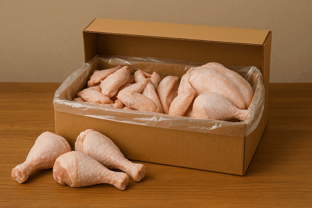 Caja de pollo para Cuba en 24 horas